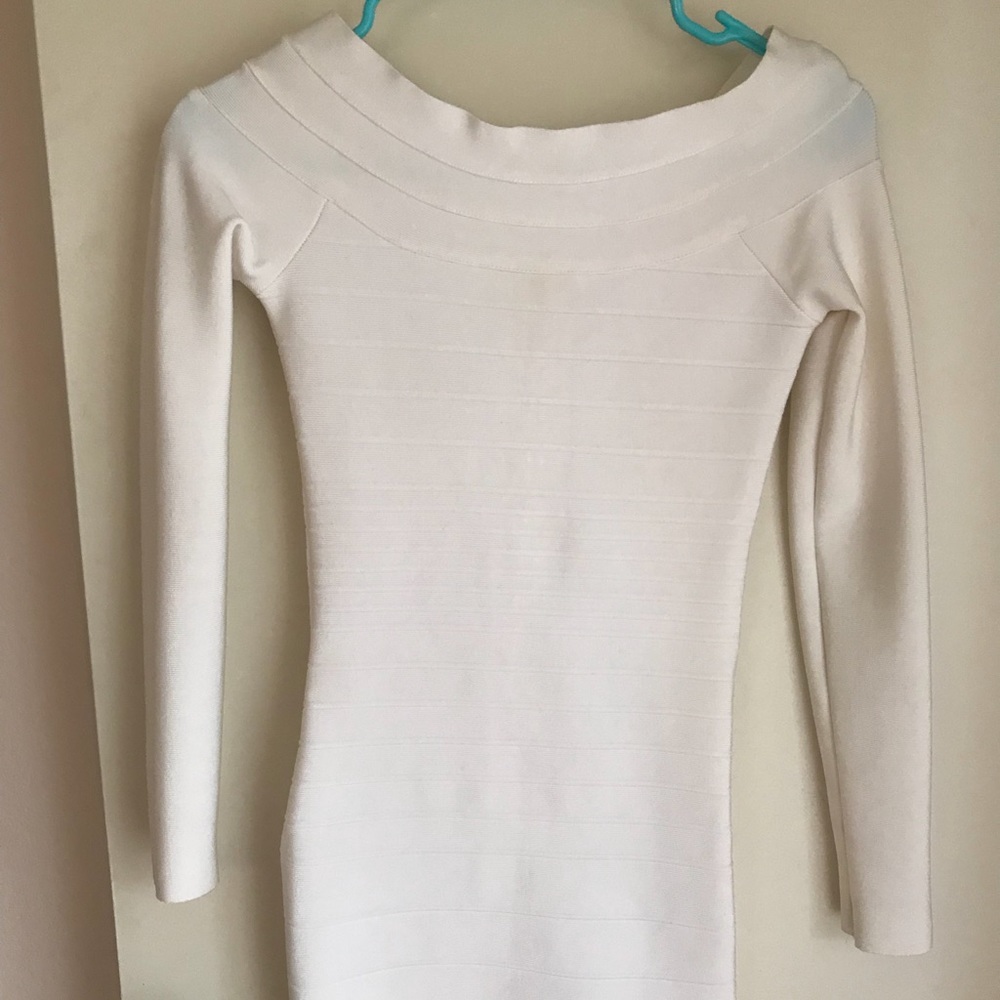 Beautiful White Herve Leger Style Dress